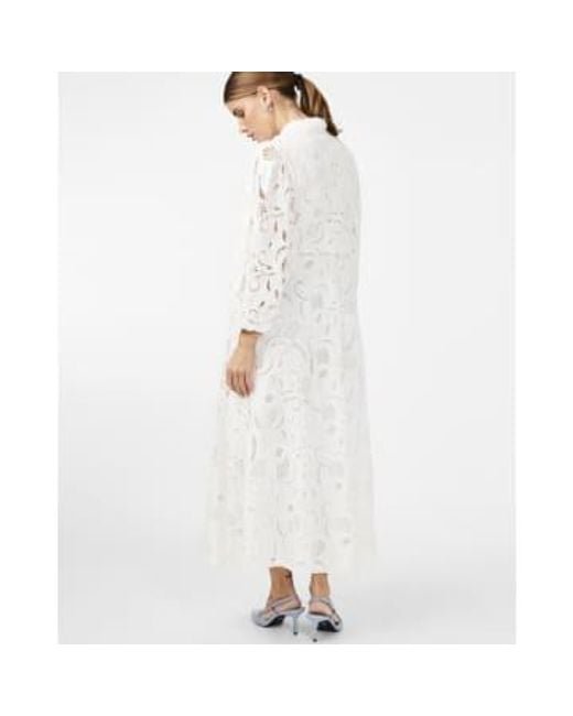 Y.A.S White Hongi Embroidered Shirt Dress M