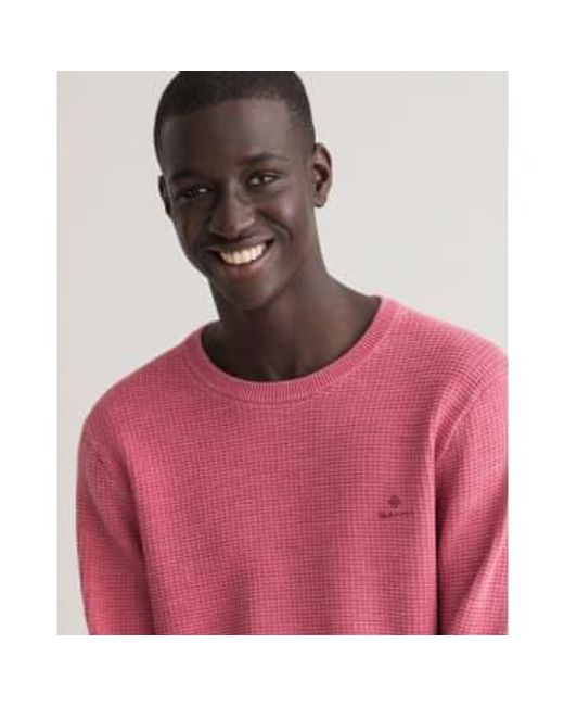 Gant Pink Rapture Crew Neck Textured Sweater Xxl for men