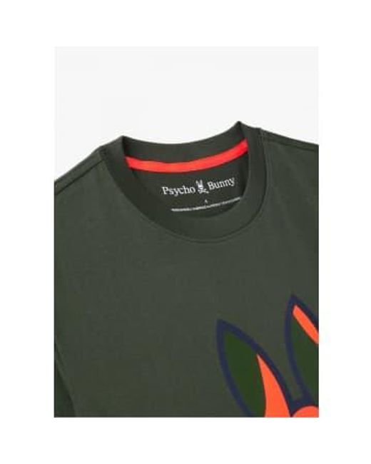 Psycho Bunny Green S Plano Camo Print Graphic T-shirt for men