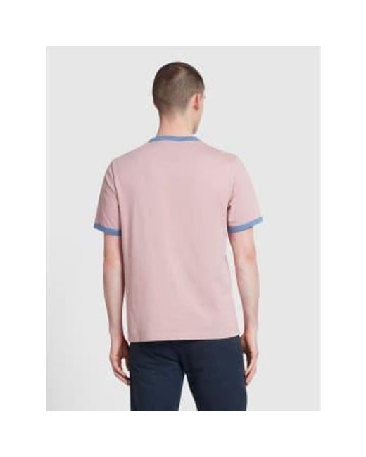 Farah Rosa und blaues t-shirt in Pink für Herren
