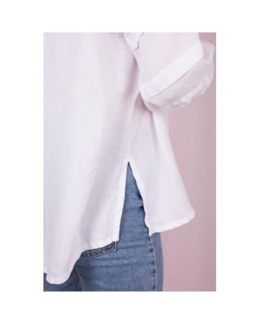 Blusa blanca sin collar ROSSO35 de color White