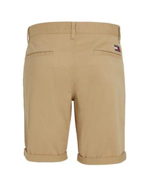 Tommy Jeans Scanton Chino Shorts Tawny di Tommy Hilfiger in Natural da Uomo