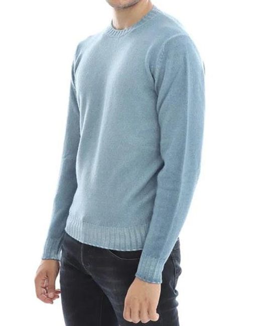 FILIPPO DE LAURENTIIS Blue Light Wool & Cashmere Crew Neck Sweater Gc3Mlwc7Vn811 for men