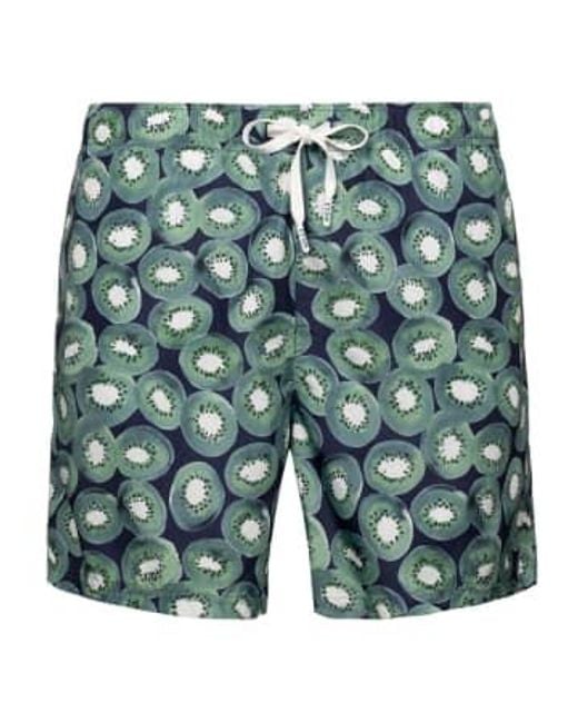 Eton of Sweden Green Kiwi Print Swimming Shorts 10001126627 M for men