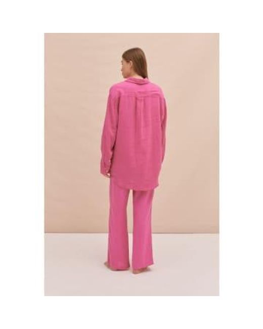 Cerise camisa lino Desmond & Dempsey de color Pink