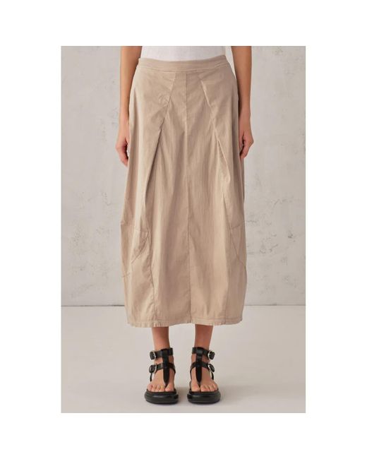 Stretch Cotton Rounded Skirt di Transit in Natural