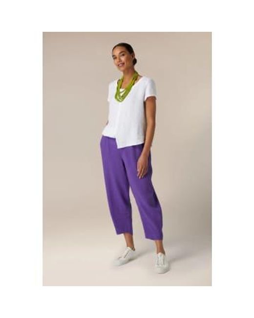 New Arrivals Purple Pansy Sahara Linen Crop Bubble Trouser 2