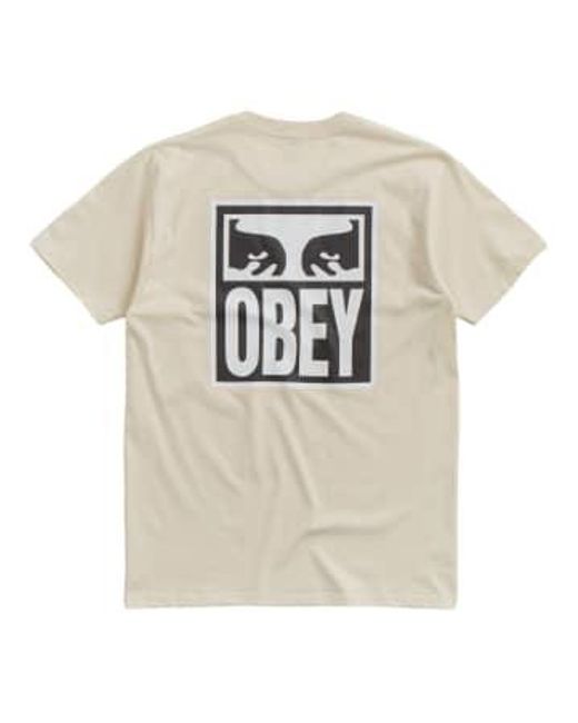 Obey T-shirt eyes icon ii uomo creme in Natural für Herren