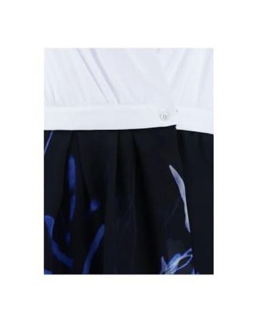 Sara Roka Blue Jinny Long Dress/ Shirt With Navy Print Skirt 10