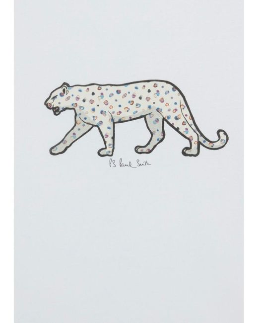 Paul Smith Blue Ink Stain Cheetah T-Shirt Col: 01, Size: Xl for men