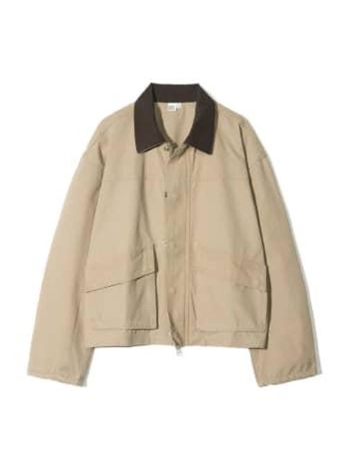 PARTIMENTO Natural Vintage Washed Wide Work Jacket In Beige Large for men