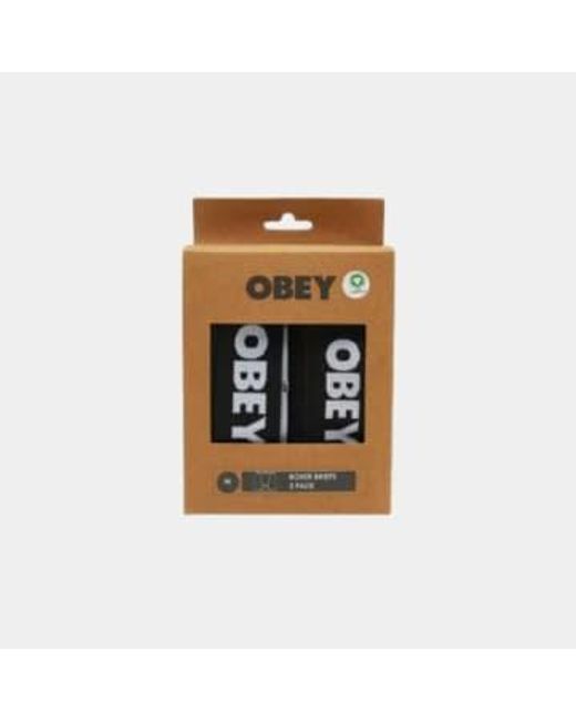 Obey Black Established Works 2 Pack Boxer Briefs S for men