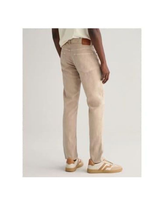 Gant Natural Slim Fit Cotton Linen Jeans for men