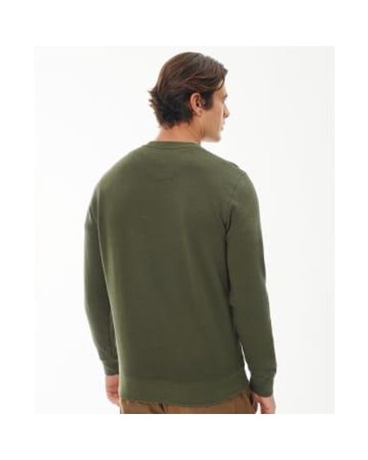 Prep Logo Crew Sweatshirt Olive Barbour de hombre de color Green