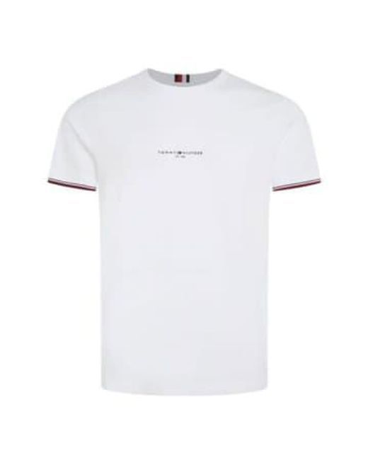 T-shirt l' MW0MW32584 YBR Tommy Hilfiger pour homme en coloris White
