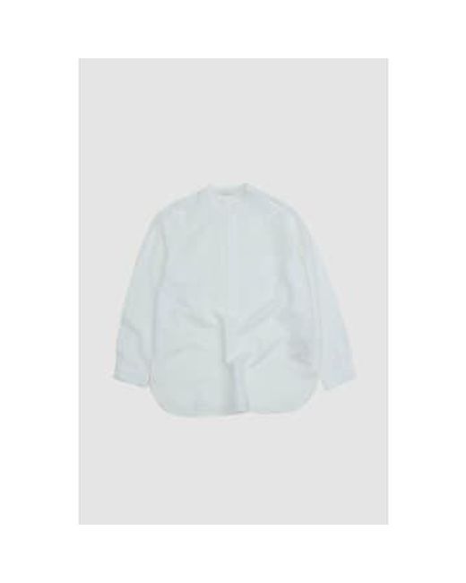 Still By Hand White Band Collar Pullover Shirt for men