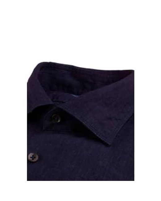 Stenstroms Slimline Blue Linen Shirt 7747217970190 for men