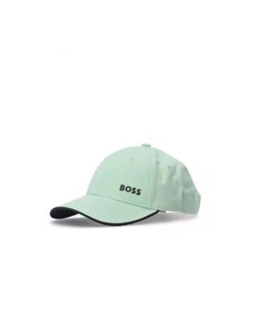 Boss Cap Bold Open Cotton Twill Cap With Printed Logo 50505834 388 di Boss in Green da Uomo