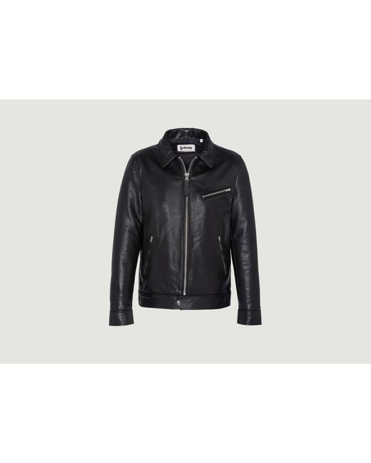 Schott Nyc Black Montana Leather Jacket for men