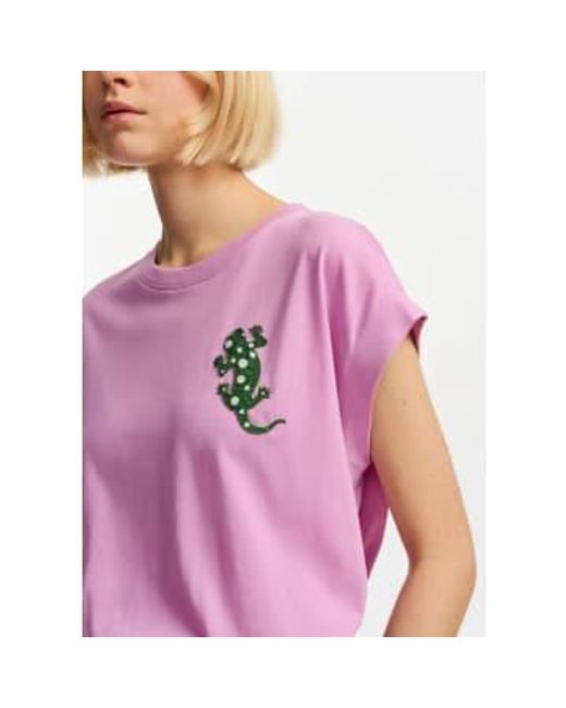 Fountain T Shirt Lilac di Essentiel Antwerp in Pink