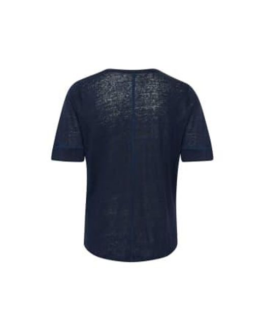 Part Two Blue Curlies Linen T -shirt Marino Xs