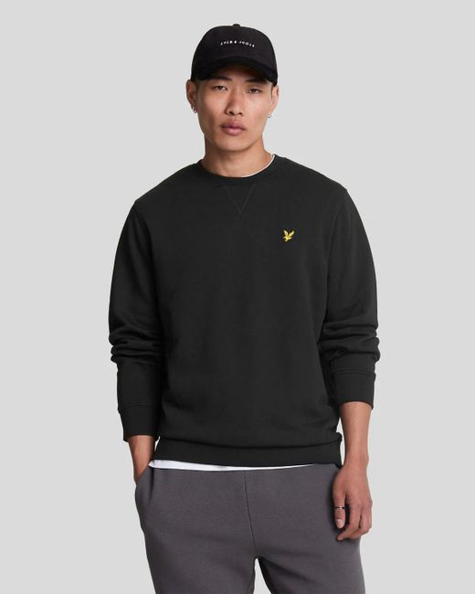 Lyle & Scott Black Lyle & Scott Football For All Graphic Crew Neck Sweatshirt Jet for men