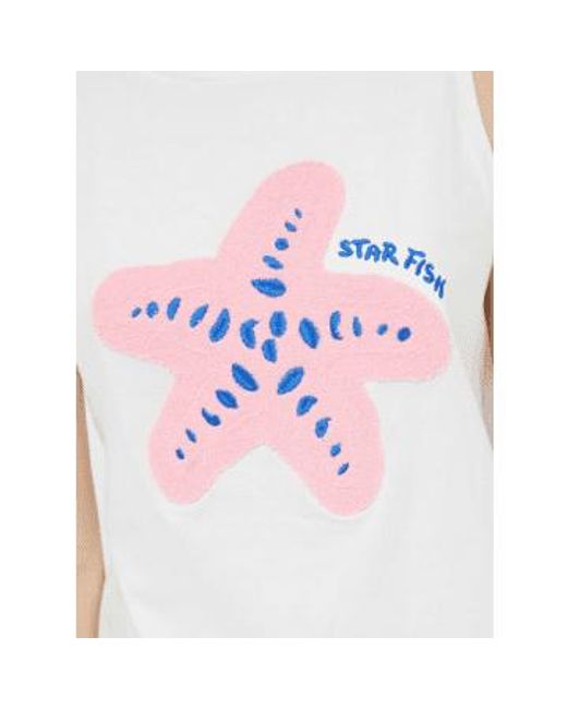 Compañía Fantástica White Starfish Printed Top
