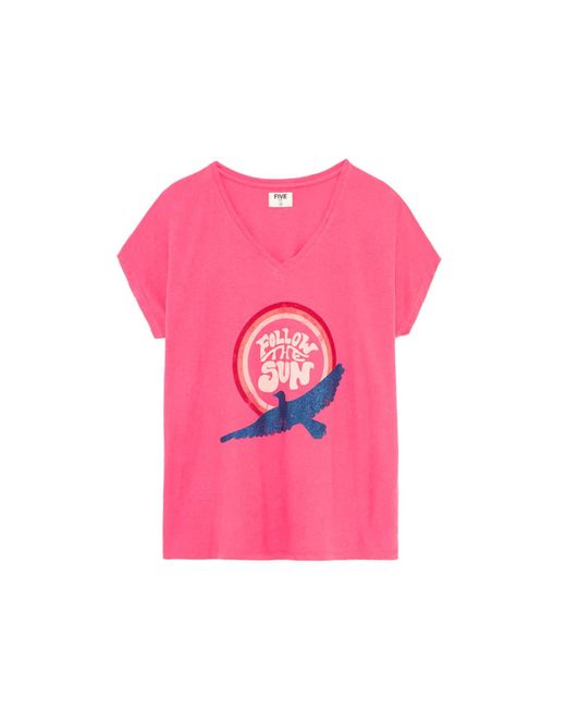 Fuchsia le soleil suivez TSE2331 T-shirt Five Jeans en coloris Pink
