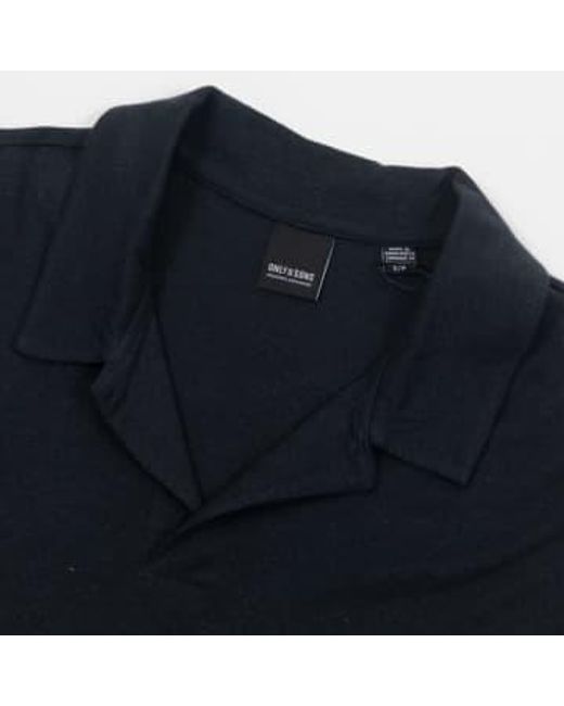 Only And Sons Only And Sons Resort Polo Shirt In di Only & Sons in Blue da Uomo