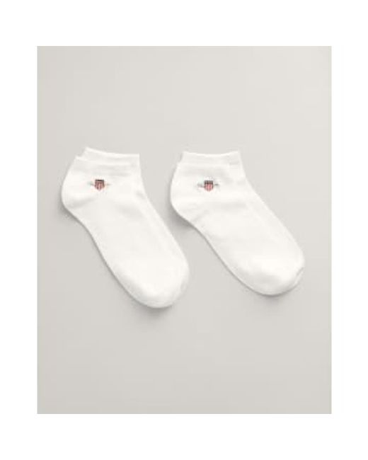 Gant White 2-pack Shield Ankle Socks for men