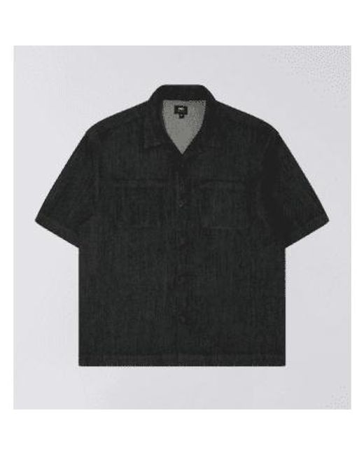 Edwin Black Arnaz Shirt Ss Denim M for men