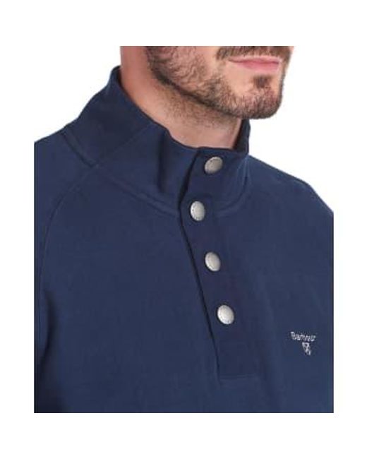 Barbour Blue Half Snap Sweatshirt Navy M for men