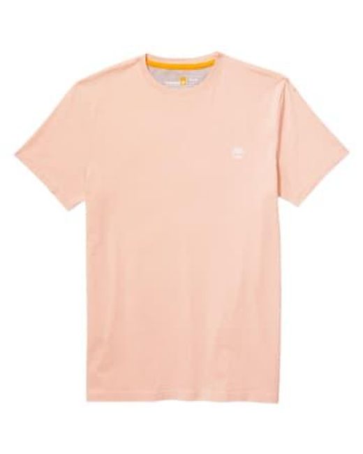 Dunstan River Jersey Crew T Shirt Cameo di Timberland in Pink da Uomo