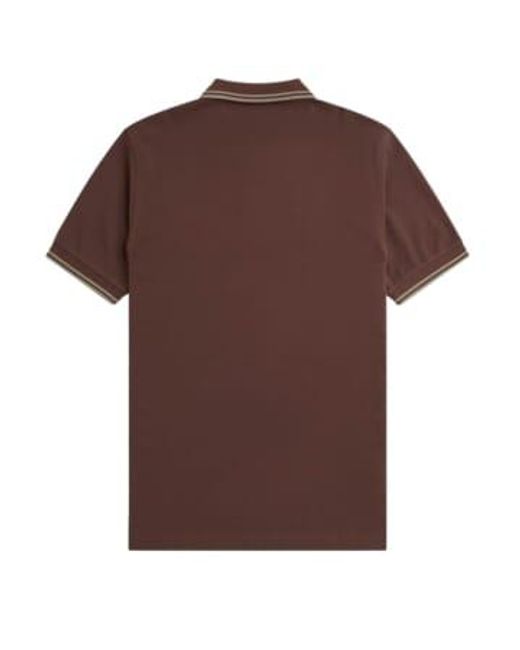 Fred Perry Brown Twin Tipped Piqué Polo Shirt for men