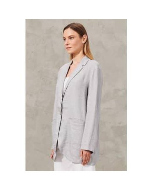 2 Button Comfort Fit Long Jacket di Transit in Gray