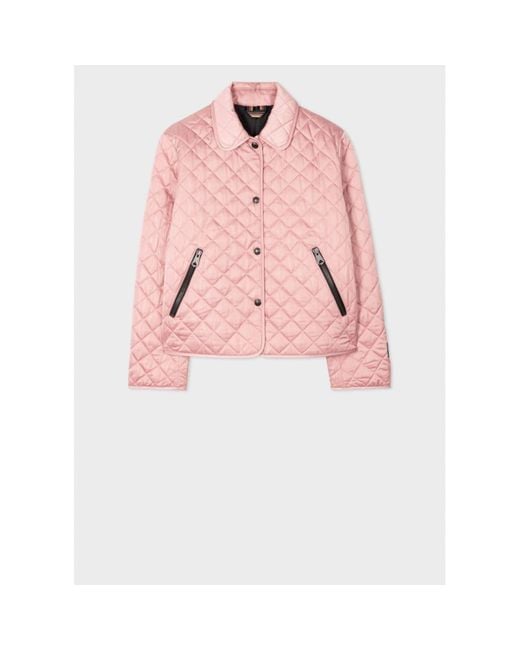 Paul Smith Pink Quilted Popper Button Jacket