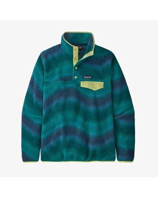 Patagonia Multicolor Jersey Ws Lightweight Synchilla Snap T Fleece Aurora Dark Borealis Green