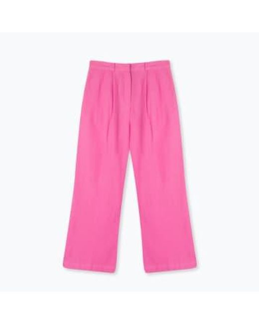 Lowie Pink Cerise Wide Leg Khadi Trousers S