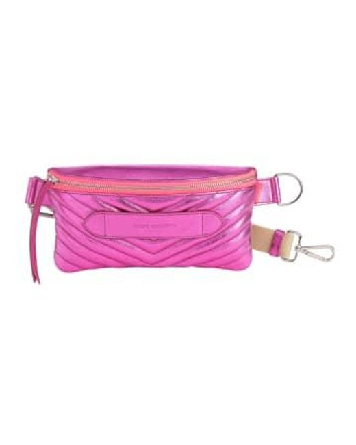 Coachella Belt Bag Quilted Fuchsia Leather di Marie Martens in Pink