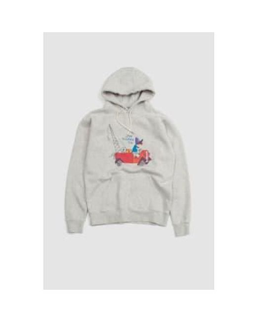 Pop Trading Co. White Fiep Pop Hooded Sweat Off Heather for men