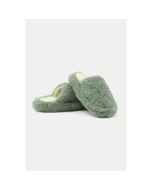 Demi-pantoufles vertes Yoko Wool en coloris Green