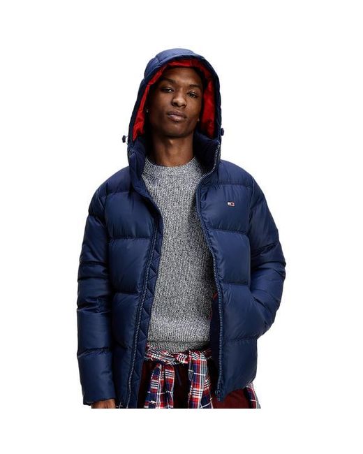 Tommy Hilfiger Tommy Jeans Essential Hooded Down Jacket Twilight Navy in  Blue for Men | Lyst UK