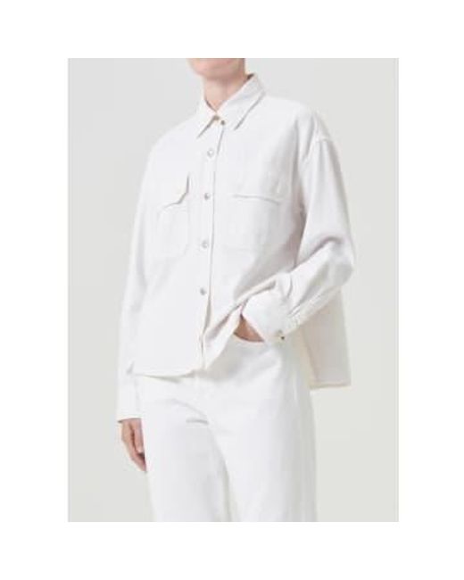 Agolde White Gwen Slice Shirt