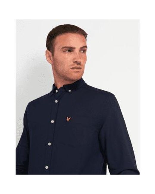 Shirt Oxford l'ajustement régulier la marine noire Lyle & Scott pour homme en coloris Blue