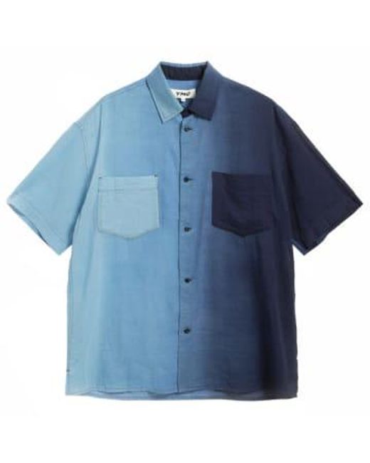 Mitchum camisa manga corta azul YMC de hombre de color Blue