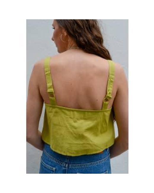 Sweetheart frill cami top Native Youth de color Yellow