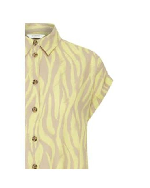 B.Young Yellow Falakka Shirt Dress Sunny Lime Animal 36