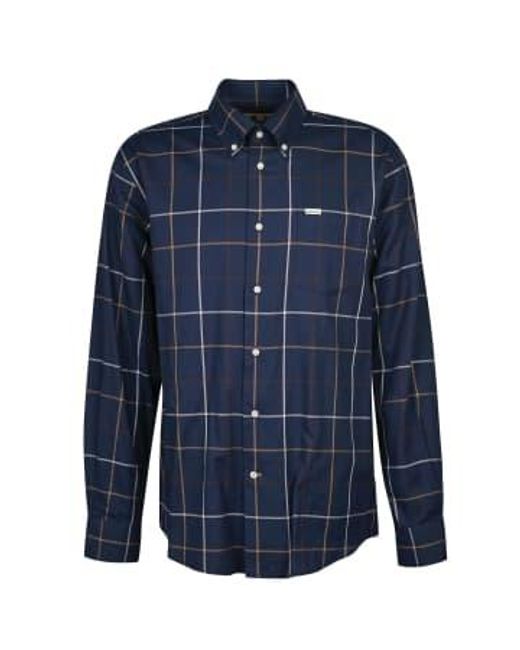 Barbour Blue Dunmore Regular Fit Shirt Navy Xl for men