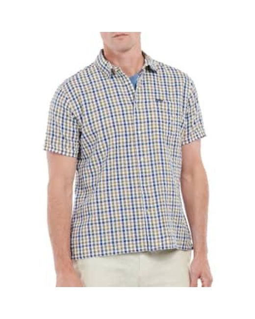 Barbour Blue Arnott Short Sleeve Summer Shirt for men