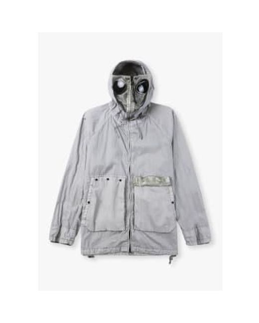 C P Company Gray S 50 Fili Gum Mixed Zipped Goggle Jacket for men